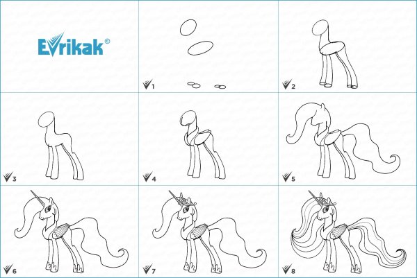 Как нарисовать принцессу Селестию поэтапно