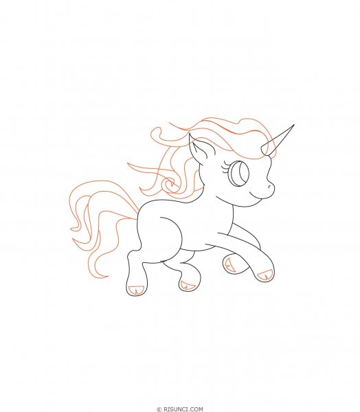 Поэтапное рисование единорога