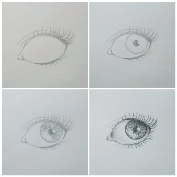 Глаз карандашом Азбука рисование