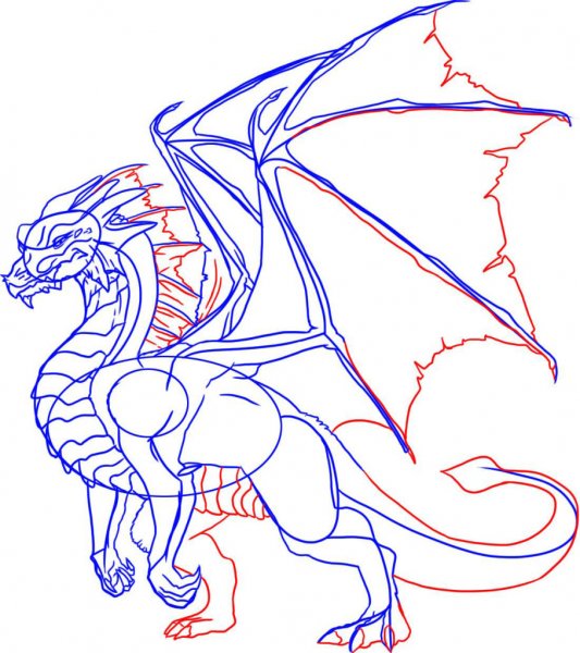 Пошаговое рисование драконов