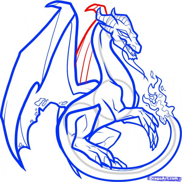 Аниме дракон поэтапно