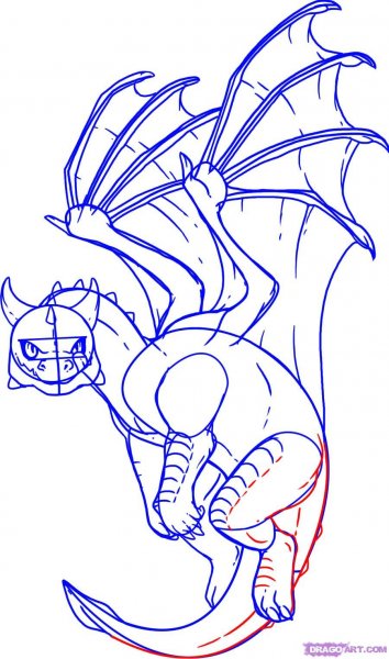 Аниме дракон поэтапно