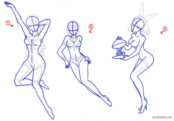 Простые позы для рисования девушек