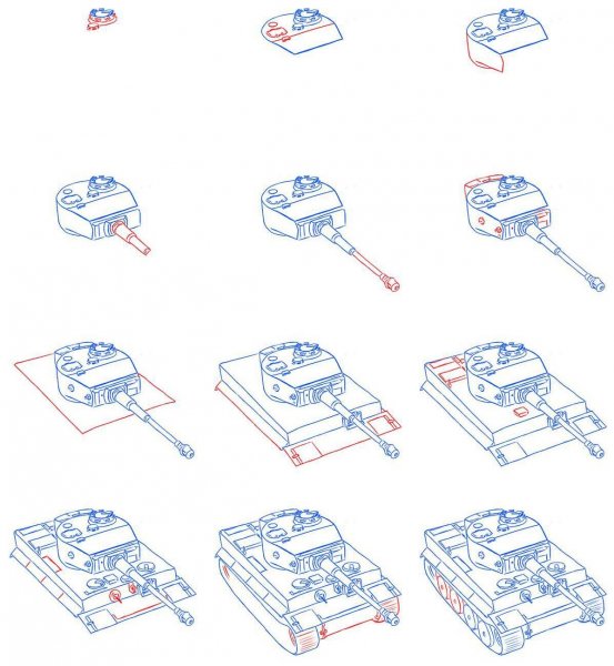 Танк тигр поэтапно