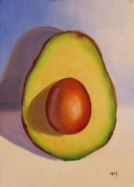 Картина красками с авокадо