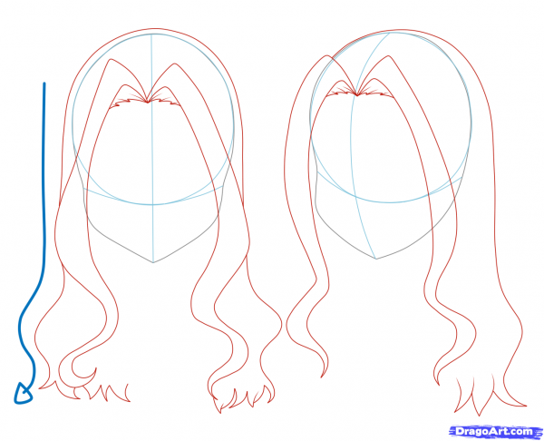 Волосы для рисования для начинающих