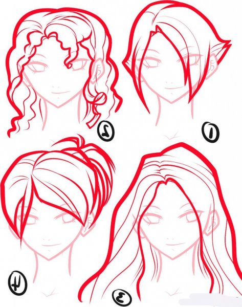 Волосы для рисования аниме