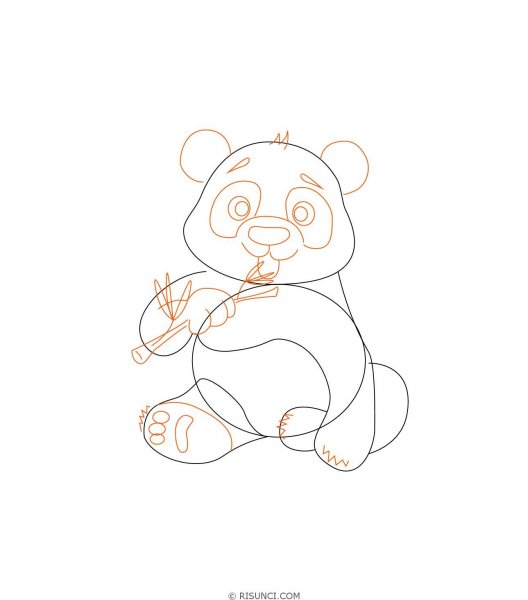 Поэтапный рисунок панды