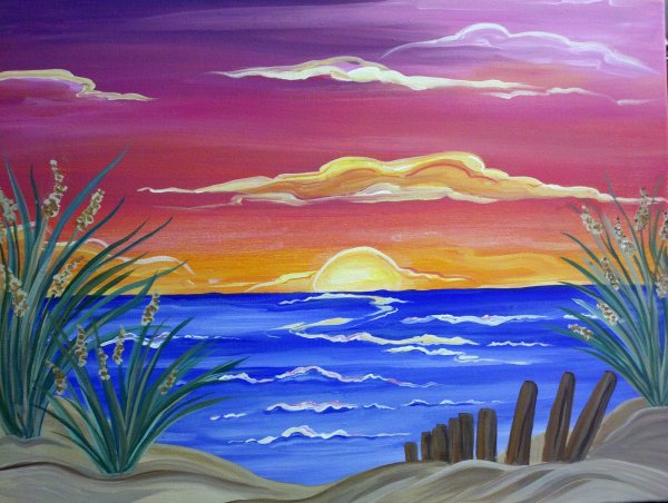 Правополушарное рисование закат