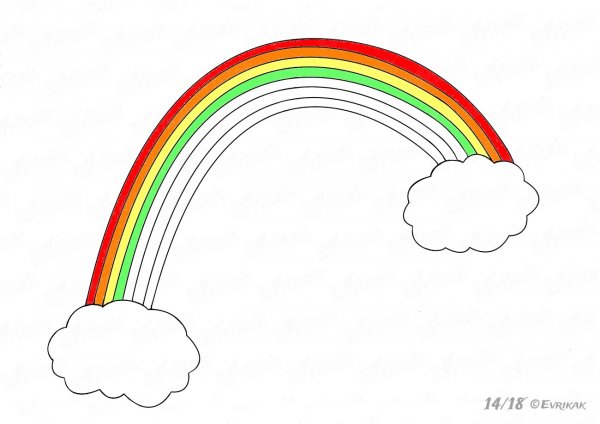 Радуга раскраска для детей