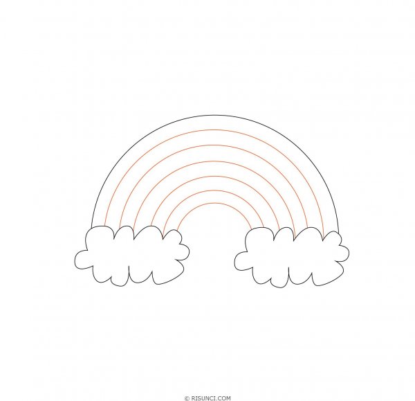 Поэтапное рисование радуги карандашом