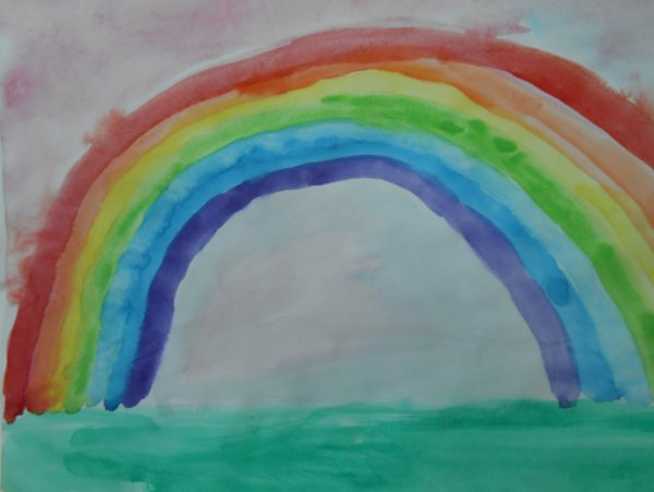 Рисование карандашами Радуга