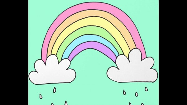 Лёгкие рисунки с радугой