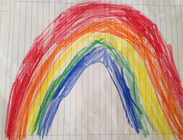 Радуга рисунок карандашом цветным