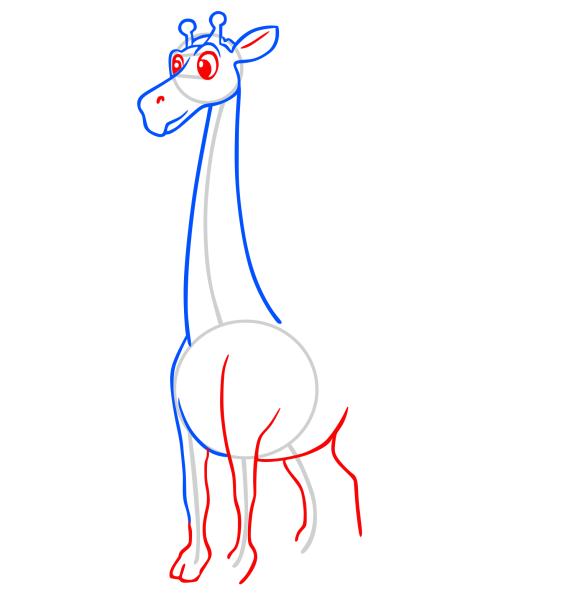 Пошаговое рисование жирафа для детей