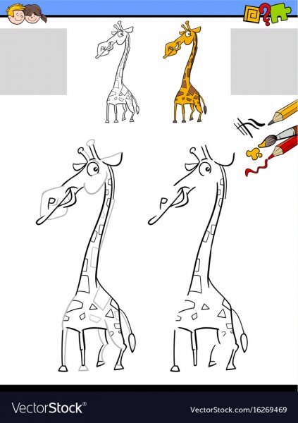 Рисование жирафа с помощью руки