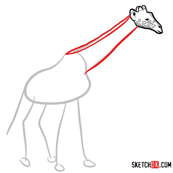 Жираф рисунок в полный рост