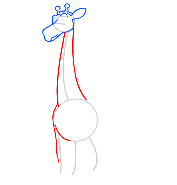 Пошаговое рисование жирафа