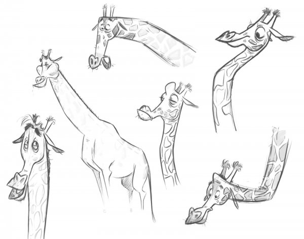 Скетчи жирафа