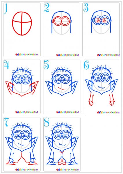 Простые рисунки миньонов