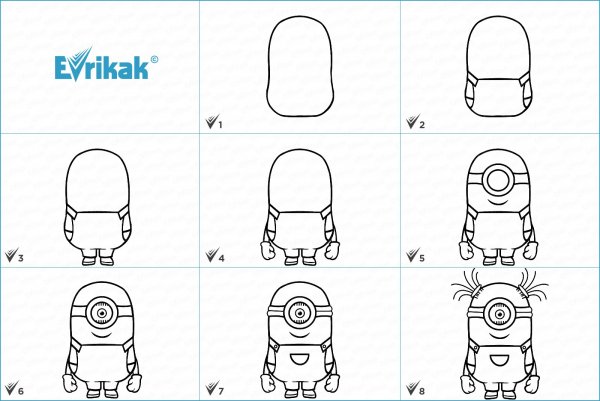Миньон рисунок карандашом