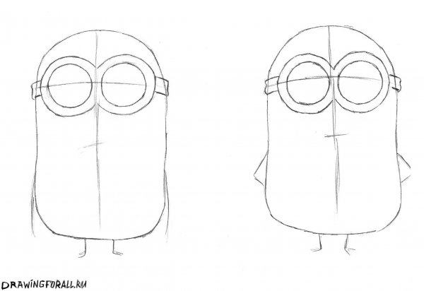 Миньоны пошаговое рисование
