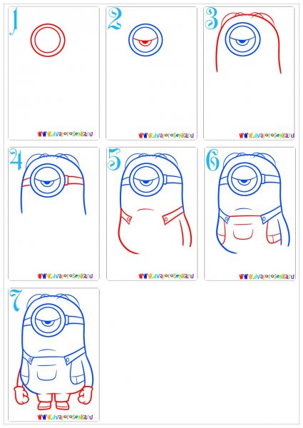 Миньон рисунок карандашом пошагово