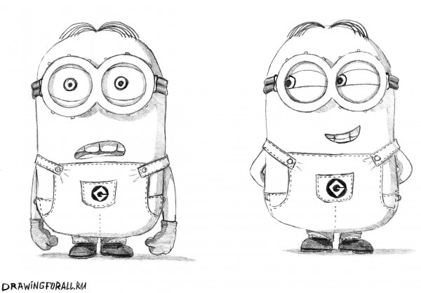 Миньон карандашом поэтапно