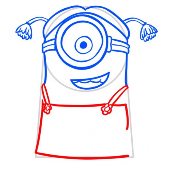 Рисунки миньонов лёгкие по этапам милые