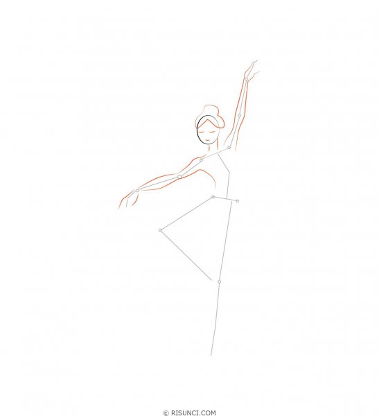 Поэтапный рисунок балерины