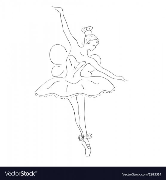 Балерина карандашом трафарет