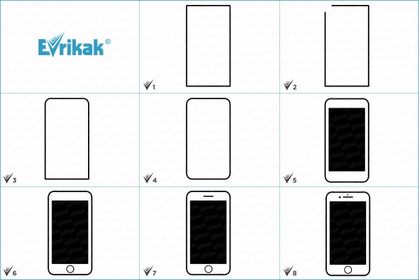 Как нарисовать телефон поэтапно