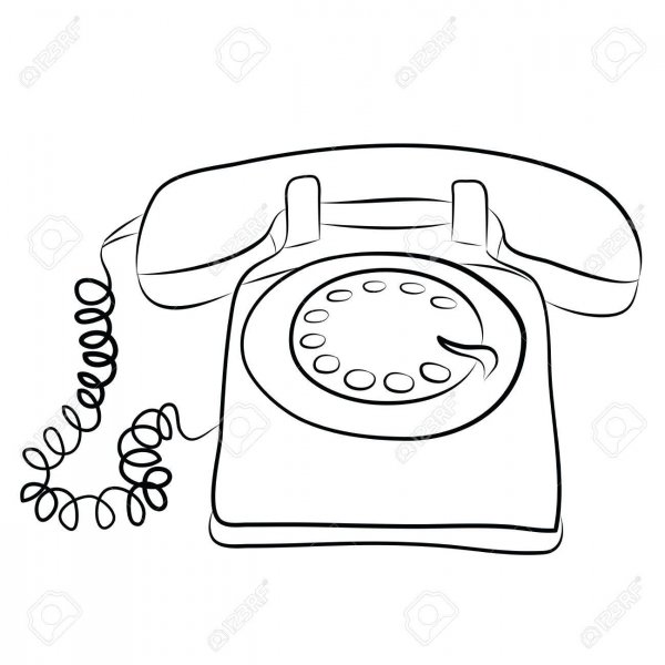 Домашний телефон рисунок карандашом