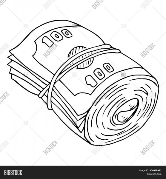 Деньги рисунок линией