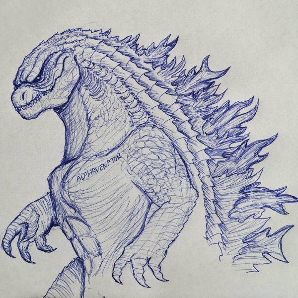 Годзилла для рисования