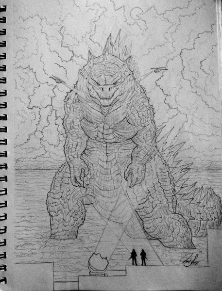 Рисование Годзиллы