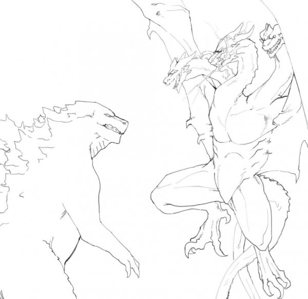 Раскраска Годзилла по координатам