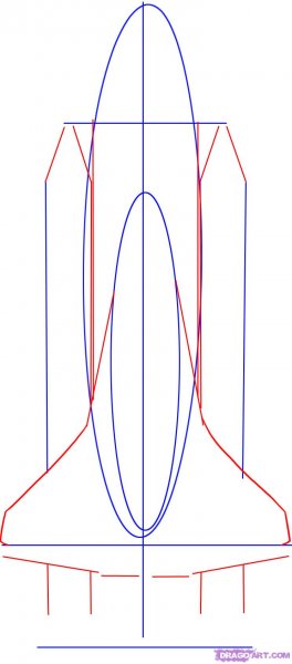Пошагово космический корабль