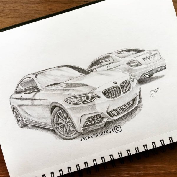 BMW рисунки карандашом легкие