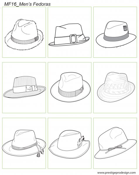 Дизайнерские шляпы рисунок