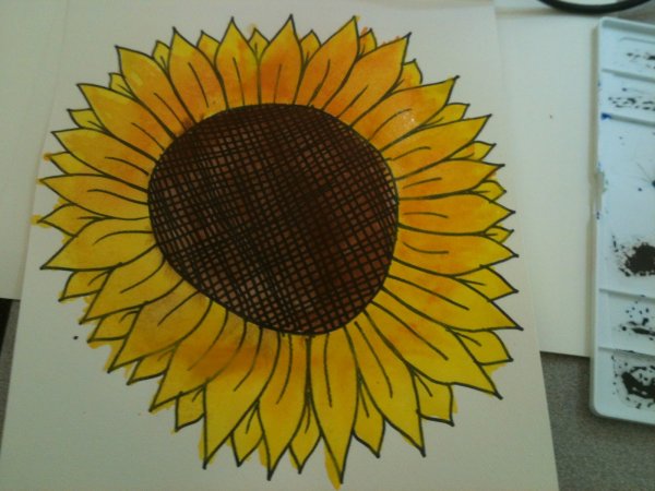 Как нарисовать подсолнух