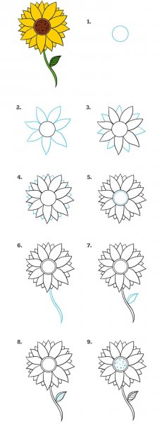 Вышивка гладью Подсолнухи