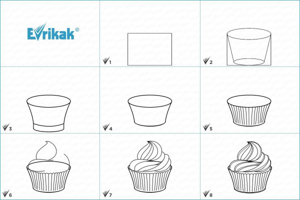 Кекс рисунок пошагово