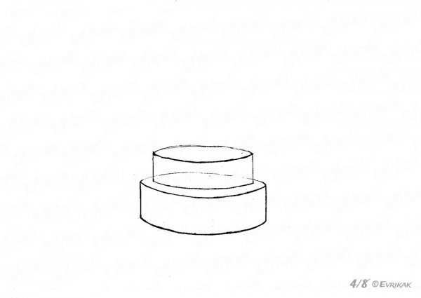 Нарисованный двухъярусный торт