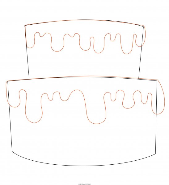 Пошаговый рисунок торта