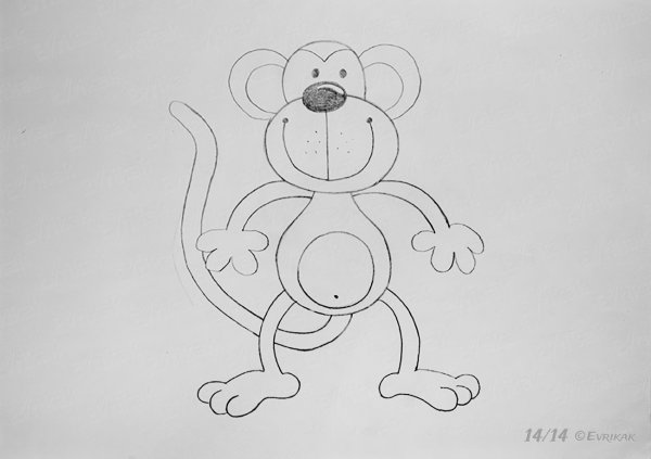 Мартышка рисунок карандашом для детей