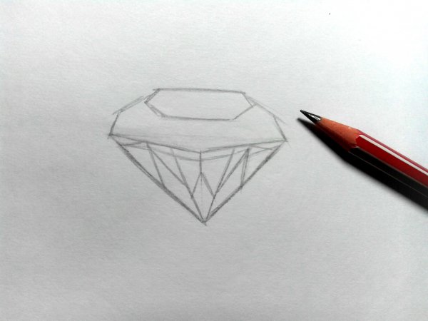 Поэтапное рисование алмаза