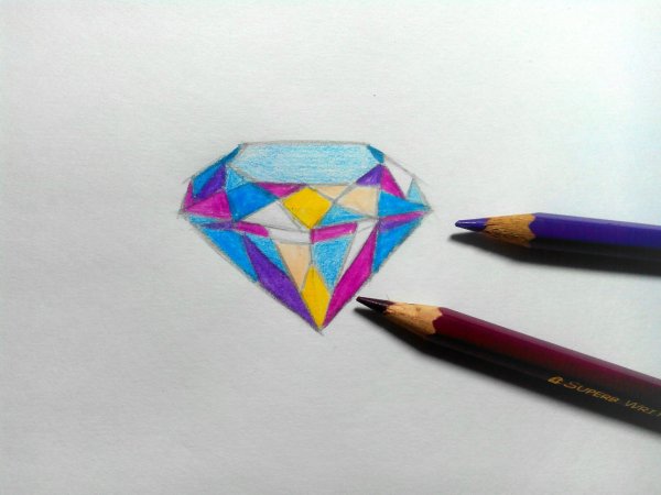 Алмаз карандашом поэтапно