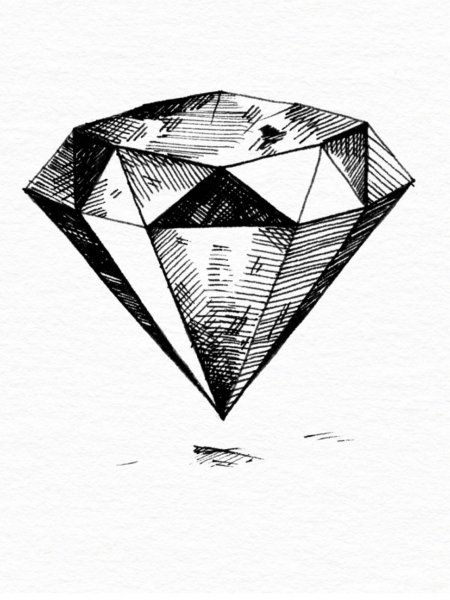 Тату бриллиант эскиз