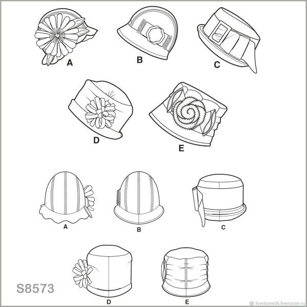 Шляпка женская лекало